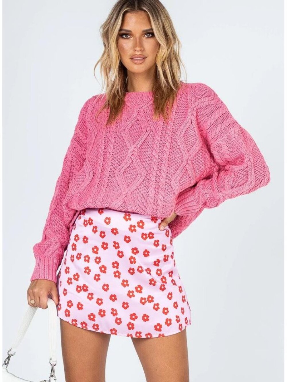 PRINCESS POLLY Women's Anaya Oversized Sweater Size S/M in Pink